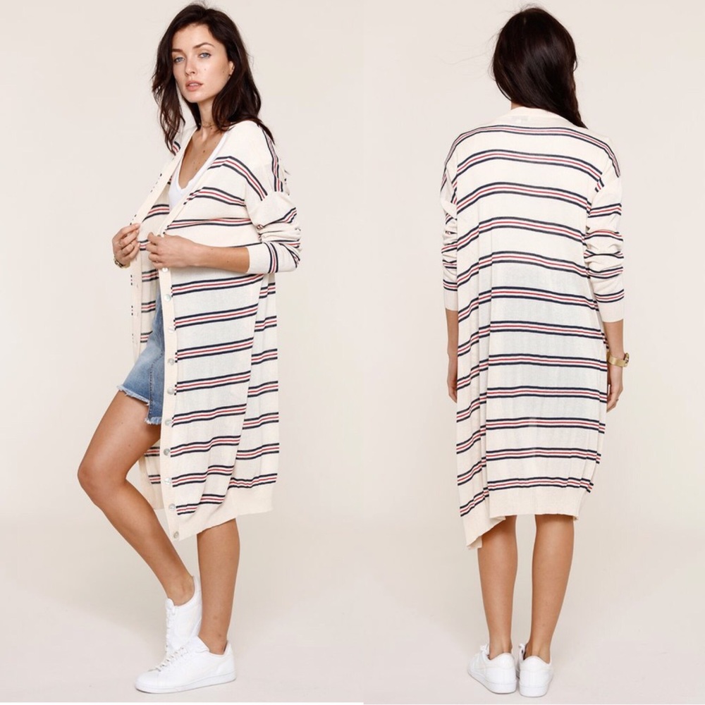 HEARTLOOM Striped Maxi Cardigan